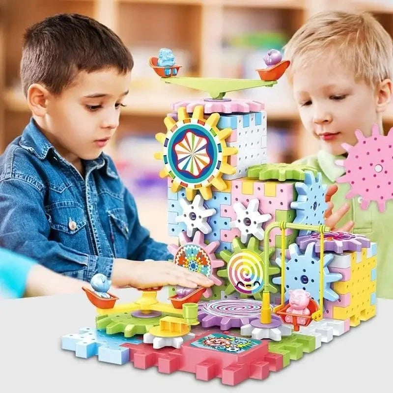 Electric Gear Spinning STEM Building Blocks