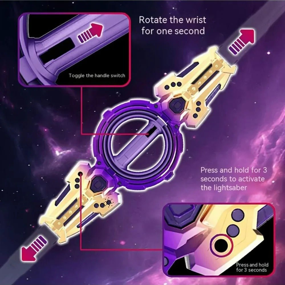 Electric Gyro Light Sword – 360° Spinning LED Action Blade