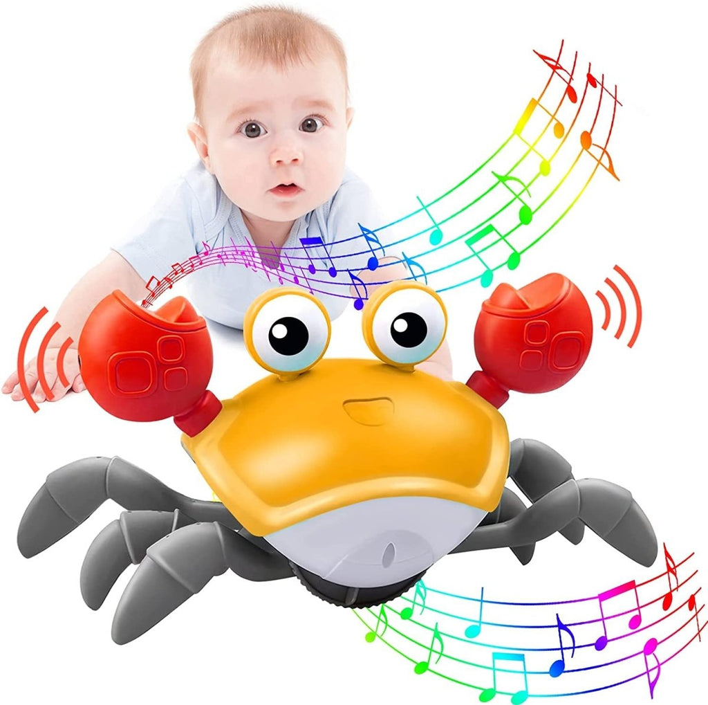 Electric Rechargeable Induction Sensor Cute Crab – Crawling Musical Light-Up Animal for Kids