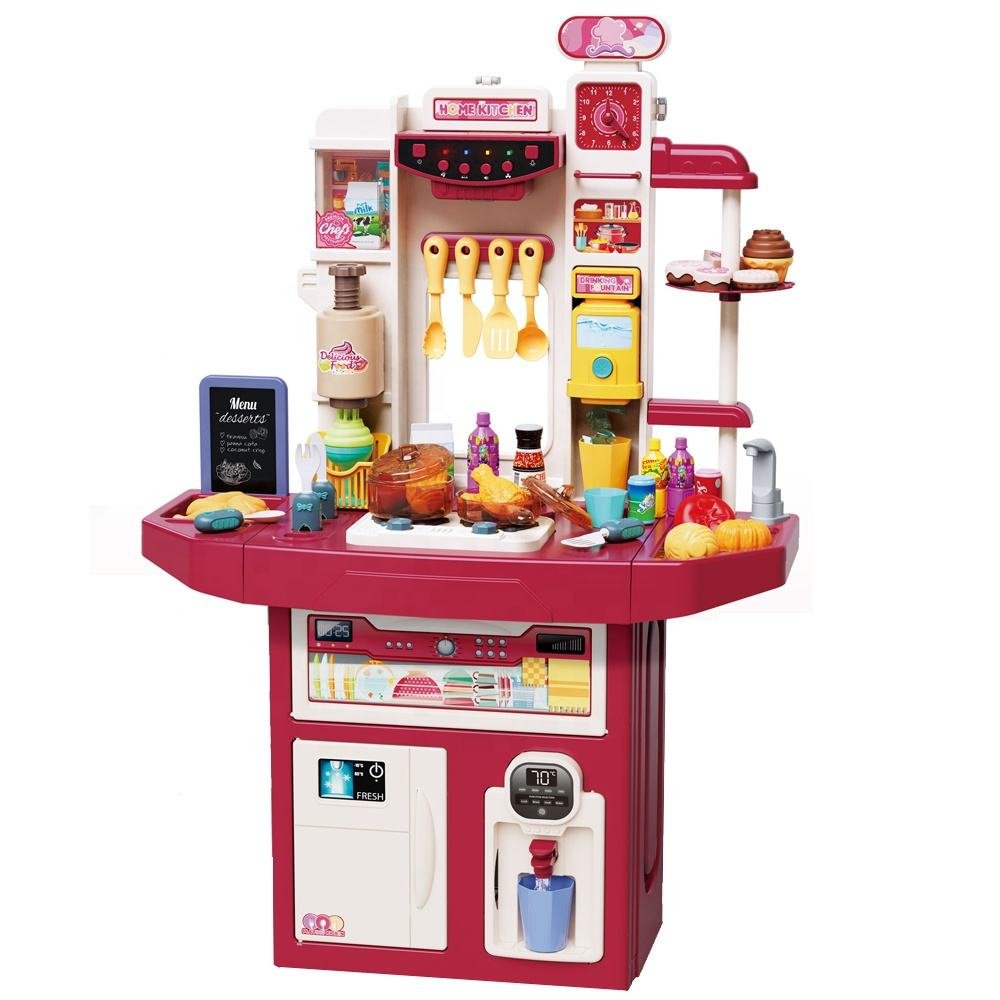 Extra Large Double-Sided Kids Kitchen Playset – 74 PCS Cooking Station