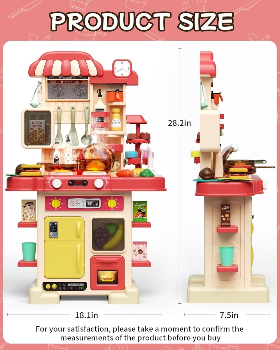 Extra Large Double-Sided Kids Kitchen Playset – 74 PCS Cooking Station