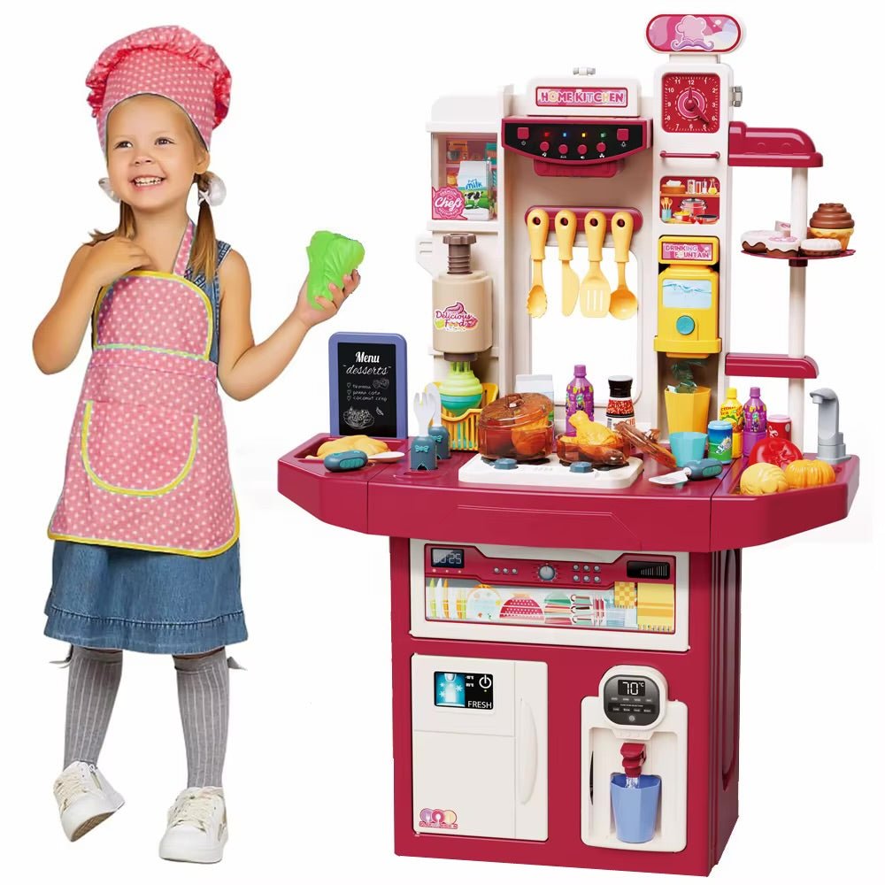 Extra Large Double-Sided Kids Kitchen Playset – 74 PCS Cooking Station