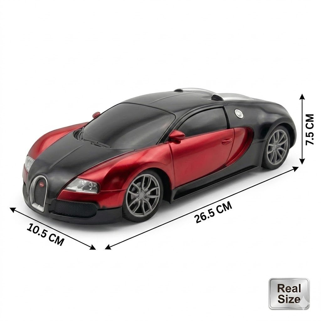 Luxury RC Hypercar Remote Control Sports Car with Rechargeable Battery & LED Lights