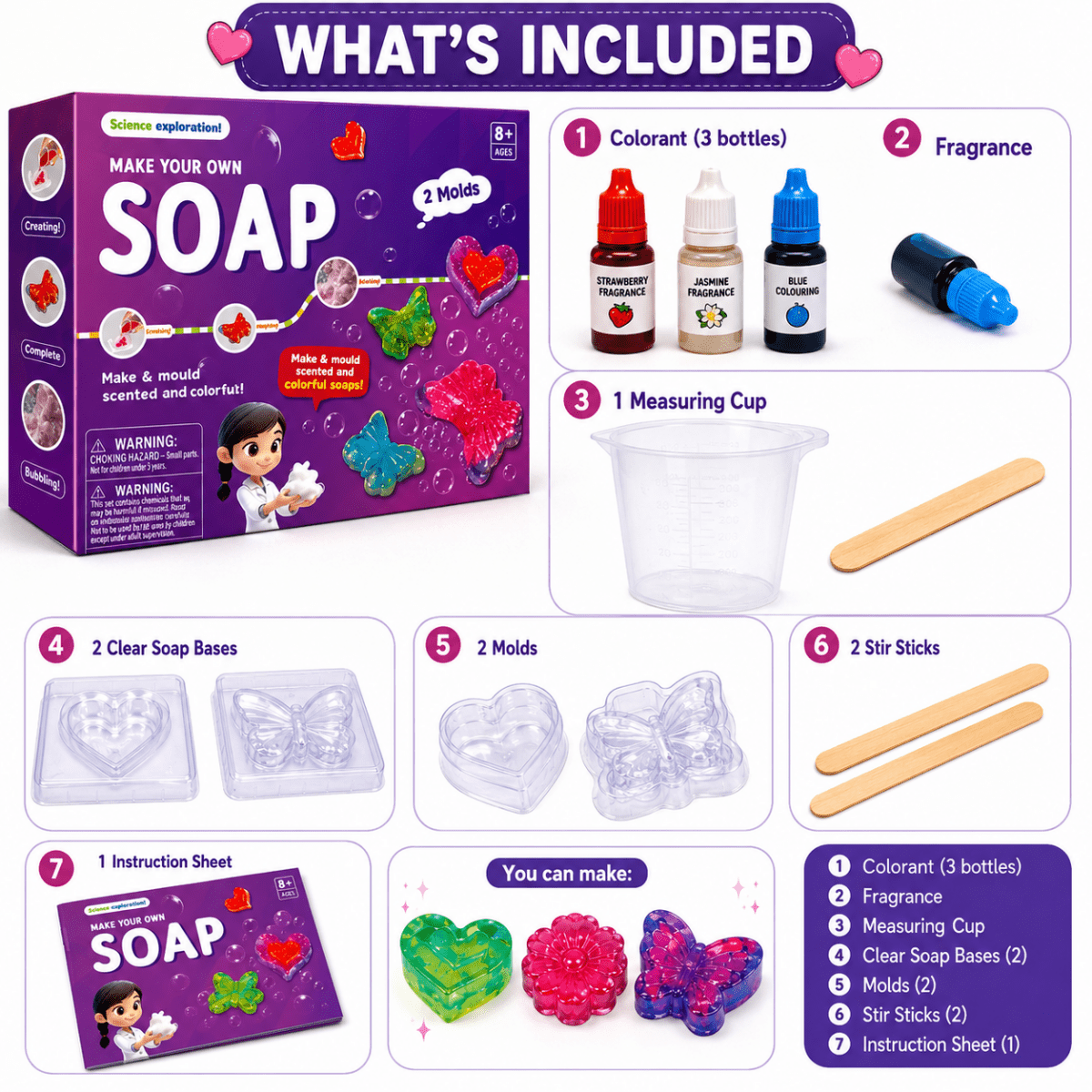 DIY Soap Making Science Kit for Kids – Create Colorful Scented Soaps at Home