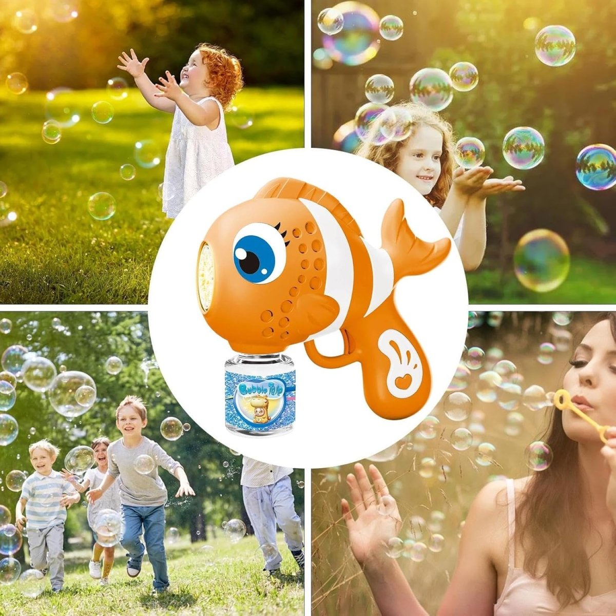 Fish Bubble Blaster Gun – Automatic Bubble Fun with Lights