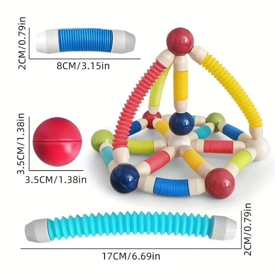 🧲 Flexible Stretchable Pop Tube Magnetic Sticks Building Set – Creative STEM Toy