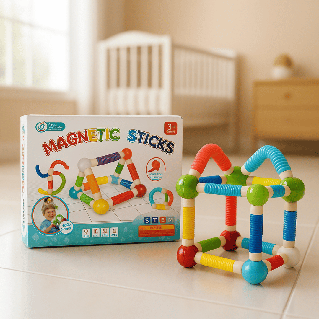 🧲 Flexible Stretchable Pop Tube Magnetic Sticks Building Set – Creative STEM Toy