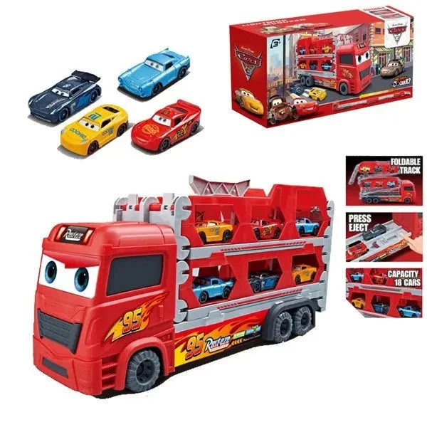 🚚💥 Foldable Transport Truck Toy with Car Ejection Launcher