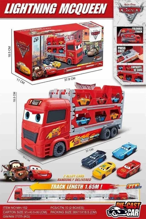 🚚💥 Foldable Transport Truck Toy with Car Ejection Launcher