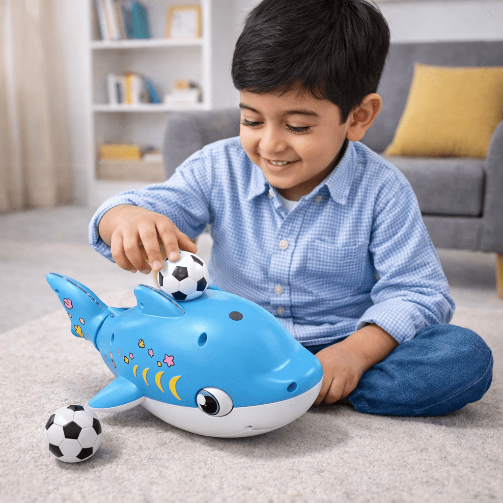 Fun Moving & Blowing Ball Musical Shark