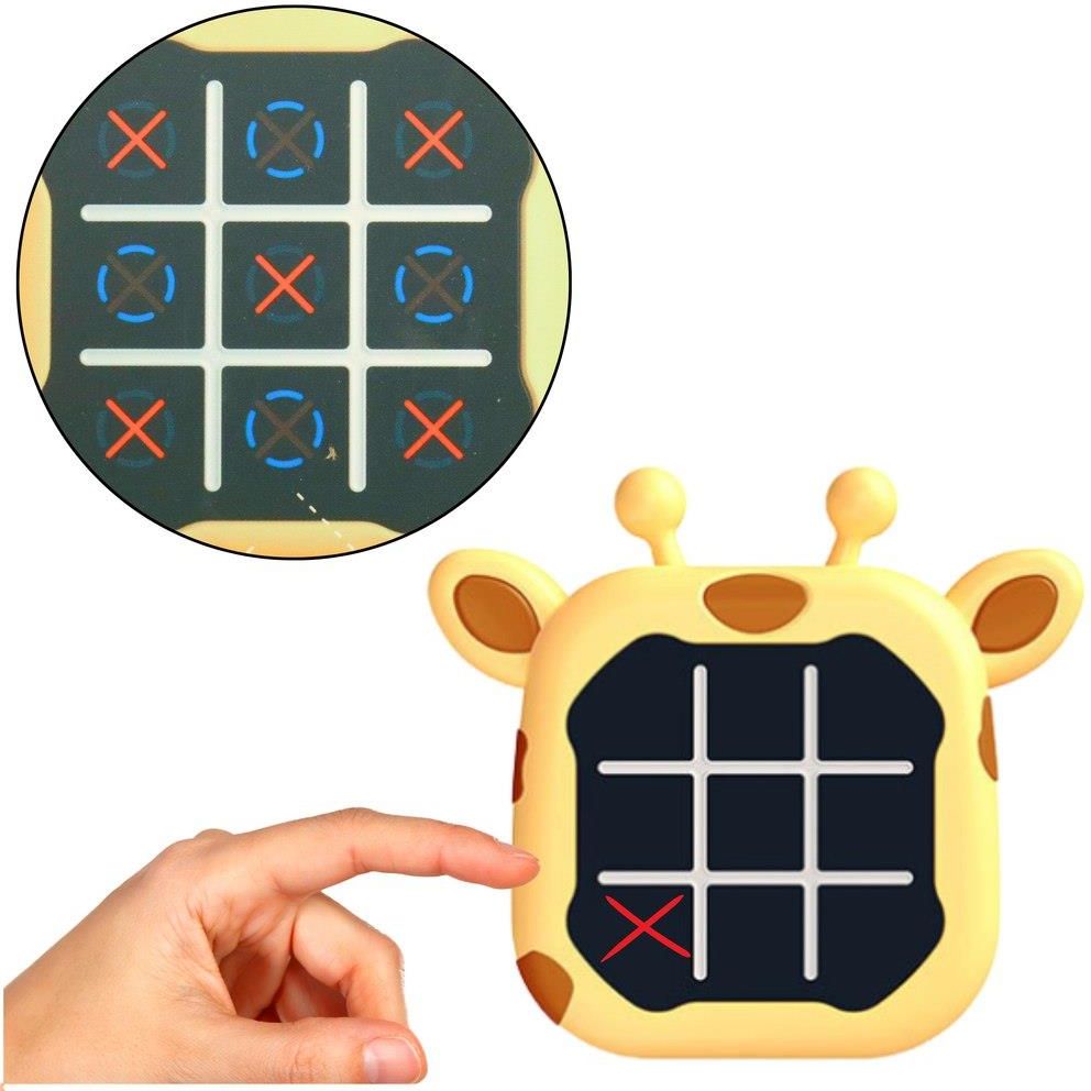 Giraffe-Themed AI Tic Tac Toe Console with Dual & Robo Mode