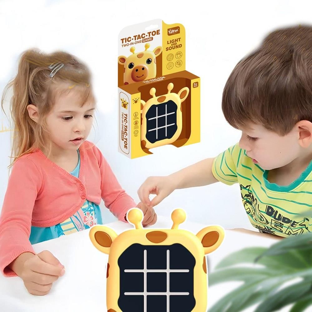 Giraffe-Themed AI Tic Tac Toe Console with Dual & Robo Mode