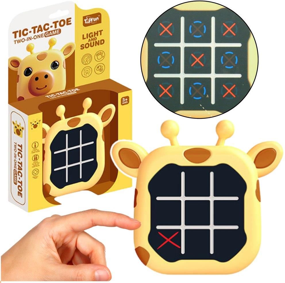 Giraffe-Themed AI Tic Tac Toe Console with Dual & Robo Mode