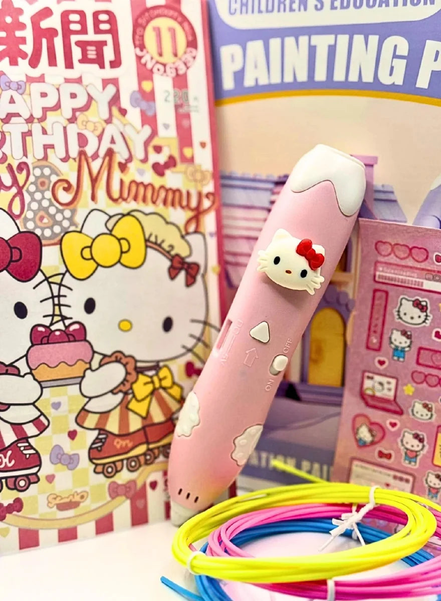Hello Kitty 3D Printing Pen – Rechargeable & Safe for Kids!
