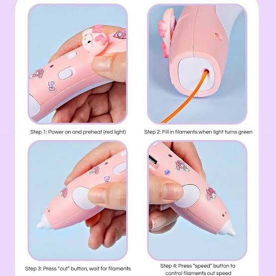 Hello Kitty 3D Printing Pen – Rechargeable & Safe for Kids!