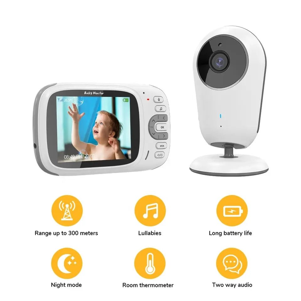 High-Resolution Baby Video Monitor – 3.2" LED, Clear Audio & Safe Connection