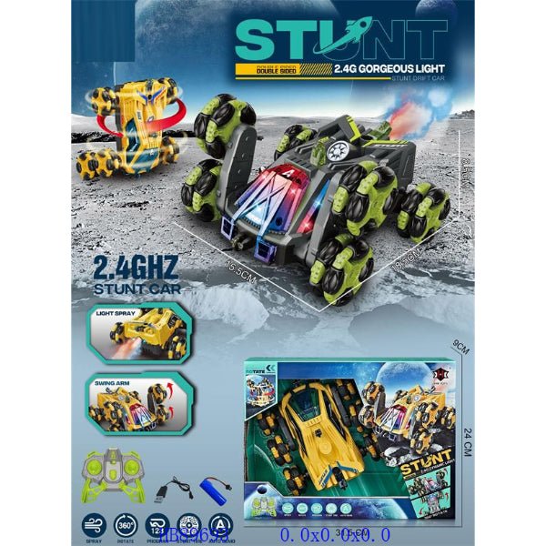 Spray LED Drift Stunt Car with Multi-Terrain Wheels & Remote Control