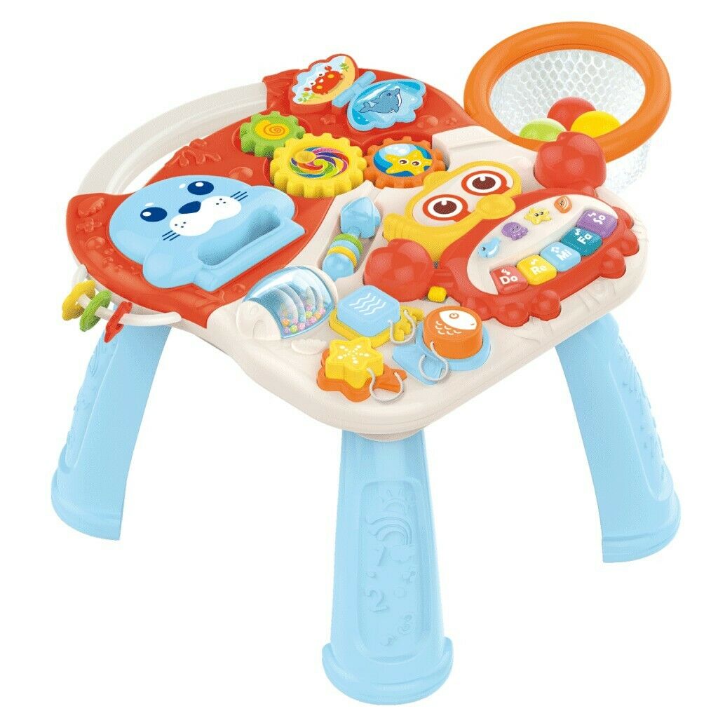 Huanger 2-in-1 Baby Walker & Activity Table – Interactive Learning Play Center