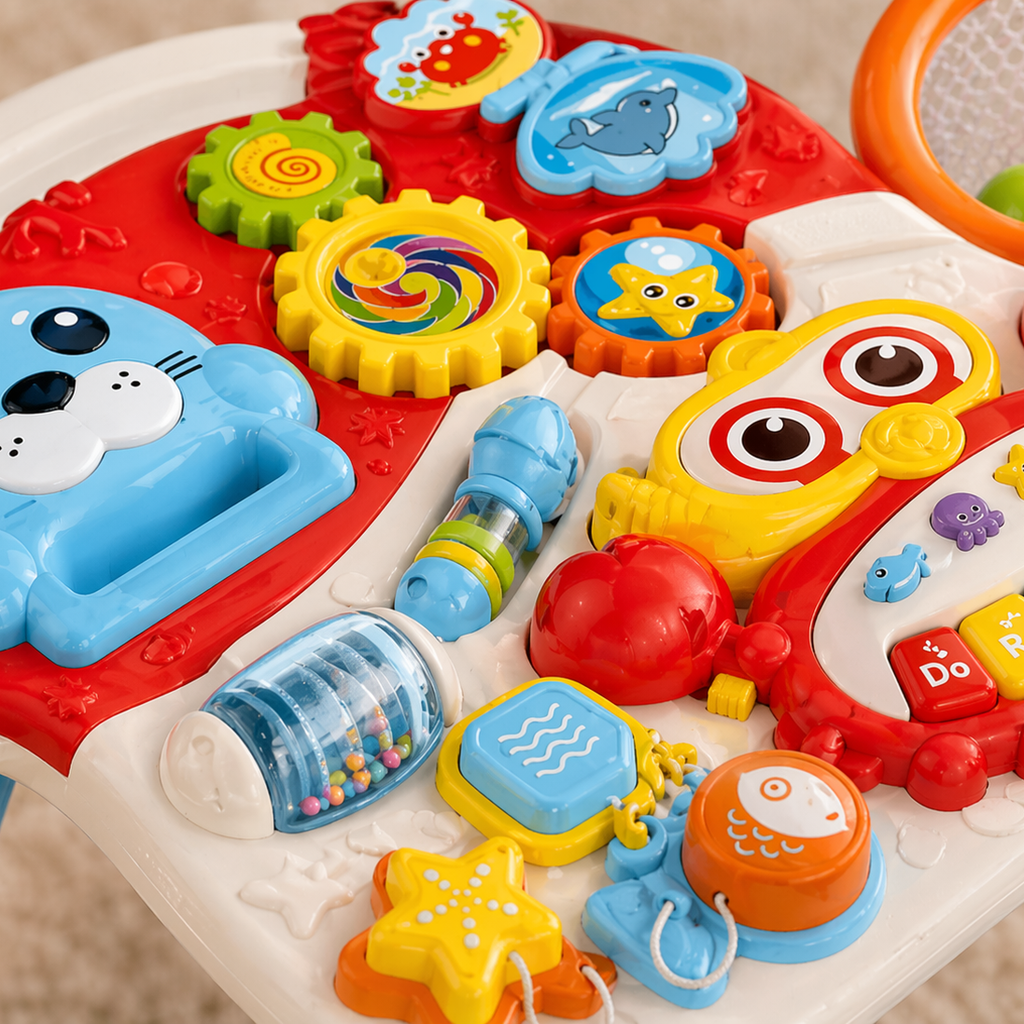Huanger 2-in-1 Baby Walker & Activity Table – Interactive Learning Play Center