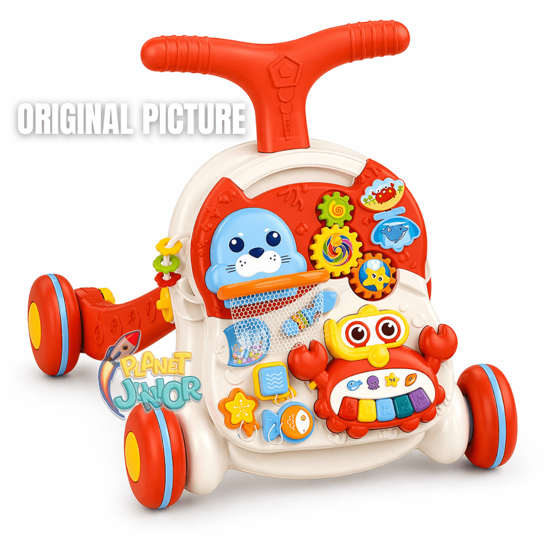 Huanger 2-in-1 Baby Walker & Activity Table – Interactive Learning Play Center