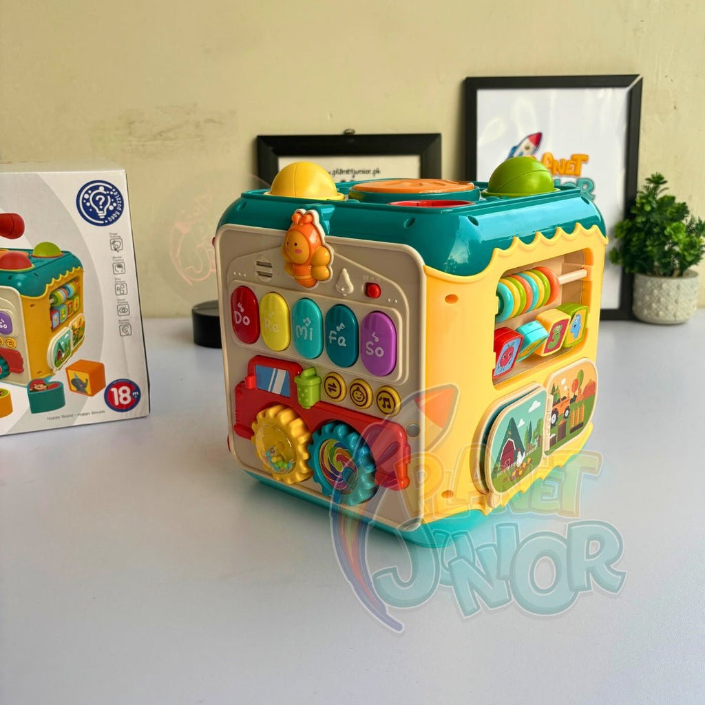 Huanger 7-in-1 Educational Activity Cube for Little Ones with Music & Light Functions