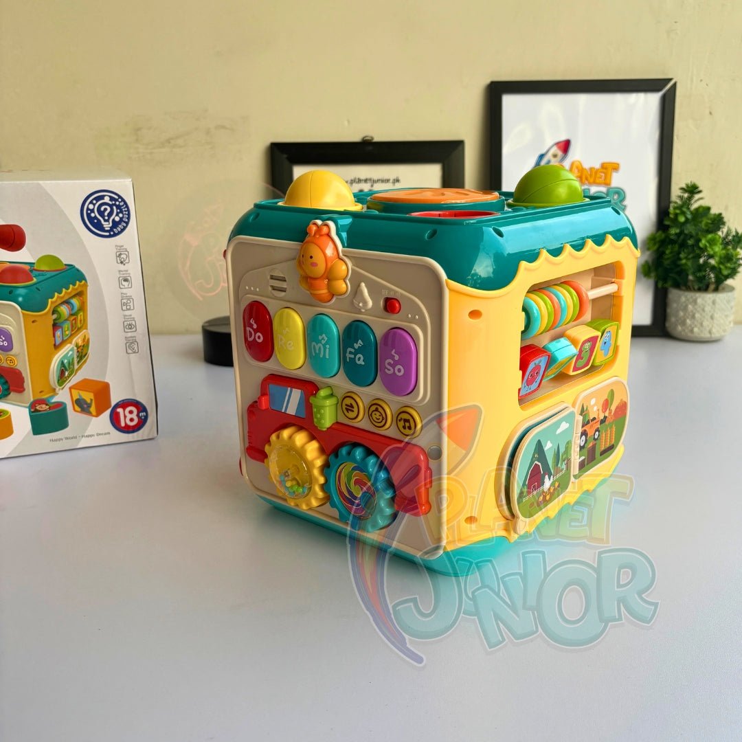 Huanger 7-in-1 Educational Activity Cube for Little Ones with Music & Light Functions