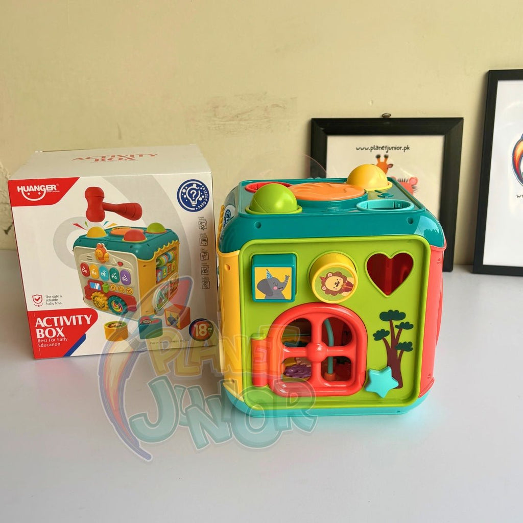 Huanger 7-in-1 Educational Activity Cube for Little Ones with Music & Light Functions