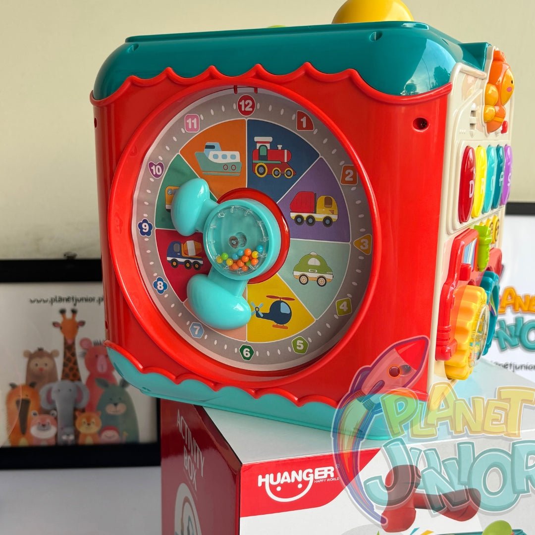 Huanger 7-in-1 Educational Activity Cube for Little Ones with Music & Light Functions
