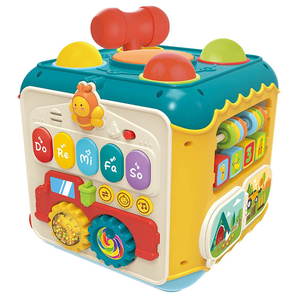 Huanger 7-in-1 Educational Activity Cube for Little Ones with Music & Light Functions