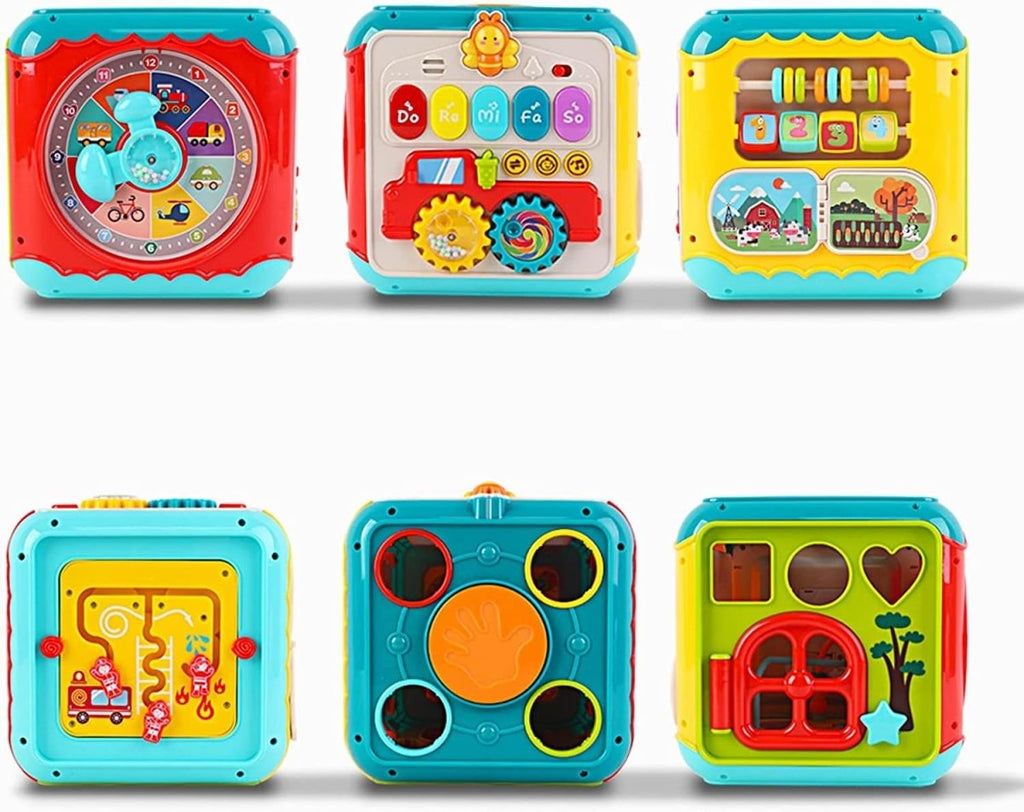 Huanger 7-in-1 Educational Activity Cube for Little Ones with Music & Light Functions