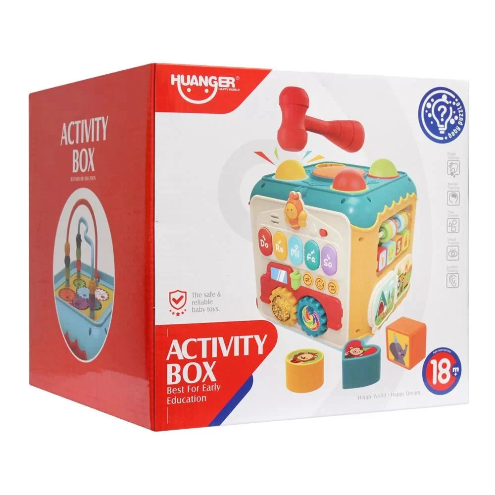 Huanger 7-in-1 Educational Activity Cube for Little Ones with Music & Light Functions