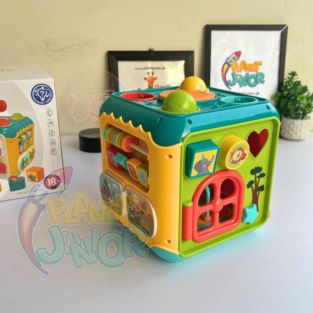 Huanger 7-in-1 Educational Activity Cube for Little Ones with Music & Light Functions