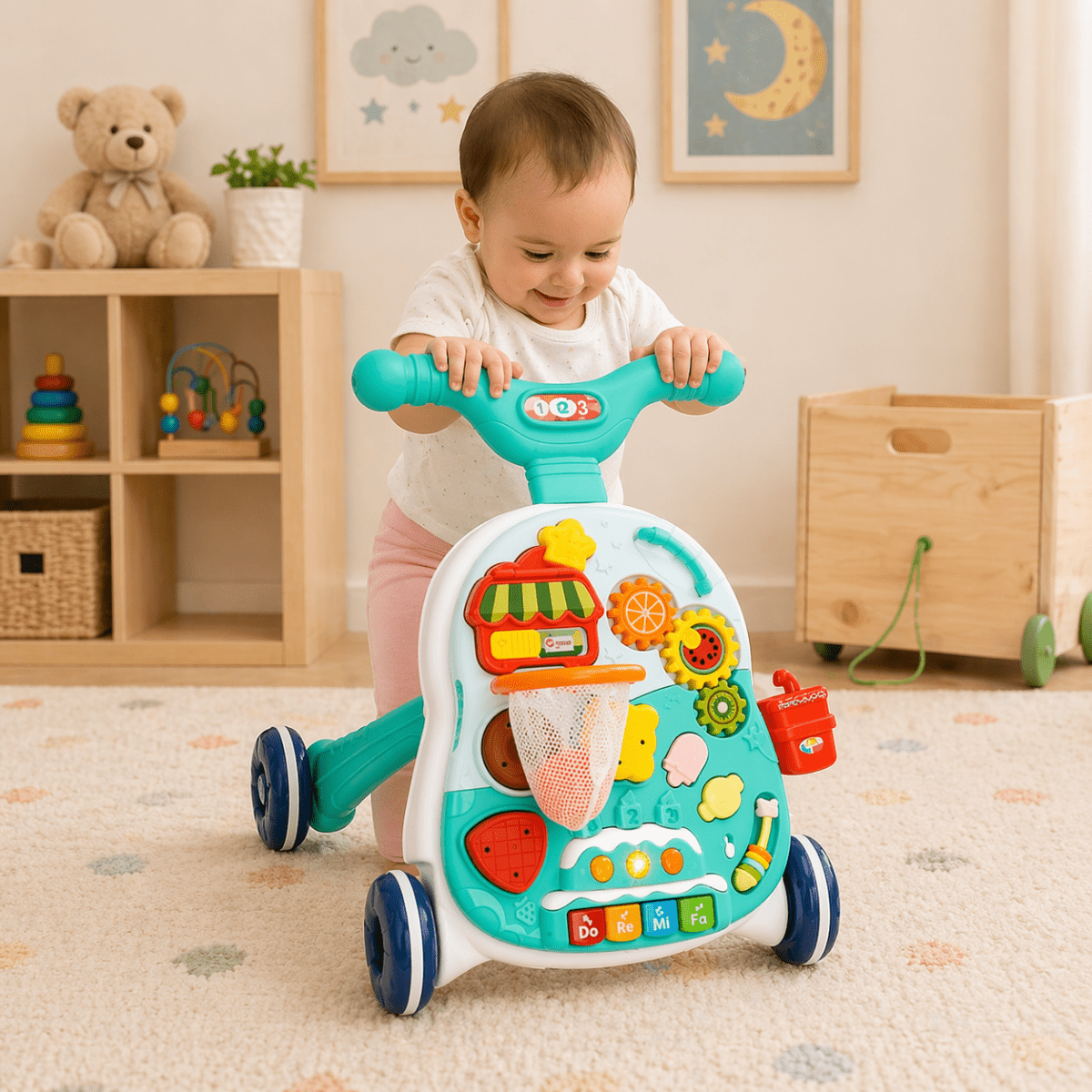 Huanger Multi-Function Baby Walker 2-in-1 – Activity Table & Push Walker