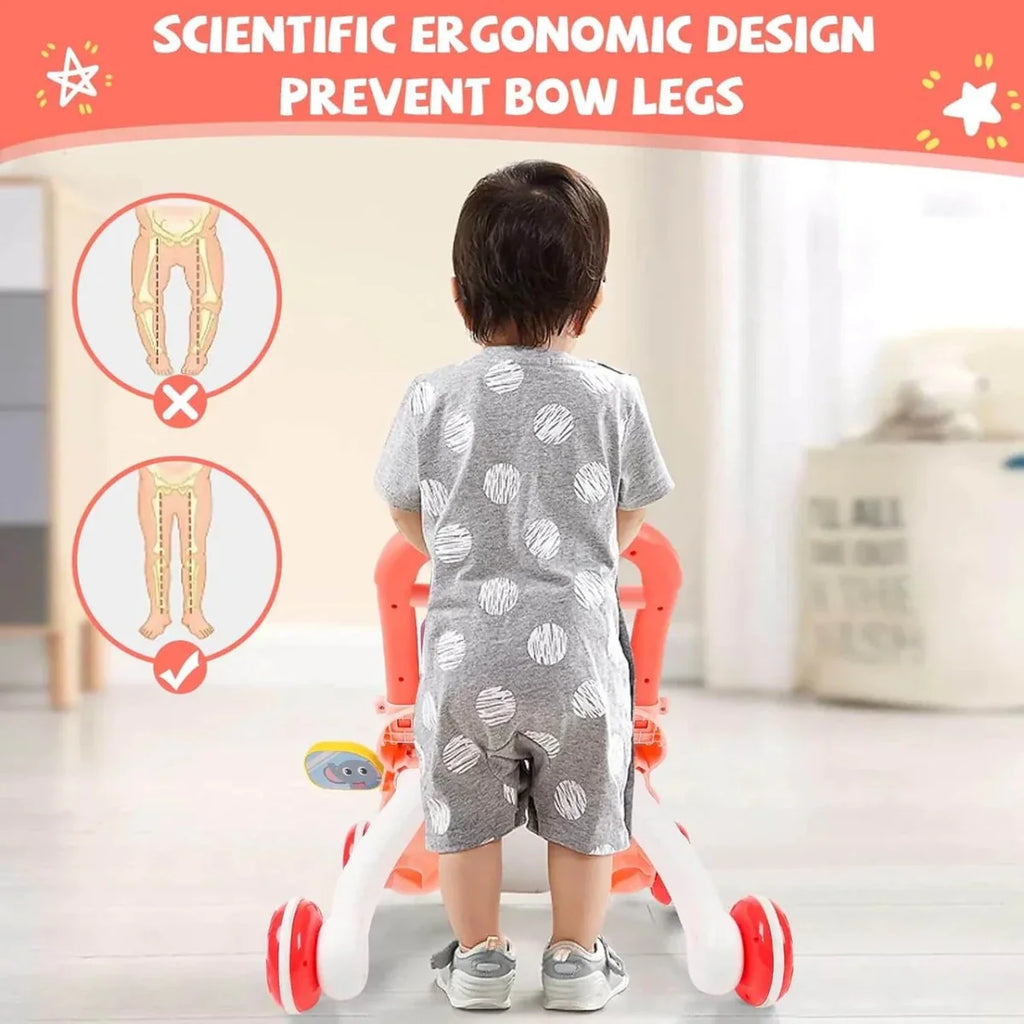 Huanger Large Baby Walker with Lights & Music – Cartoon Learning Push Walker
