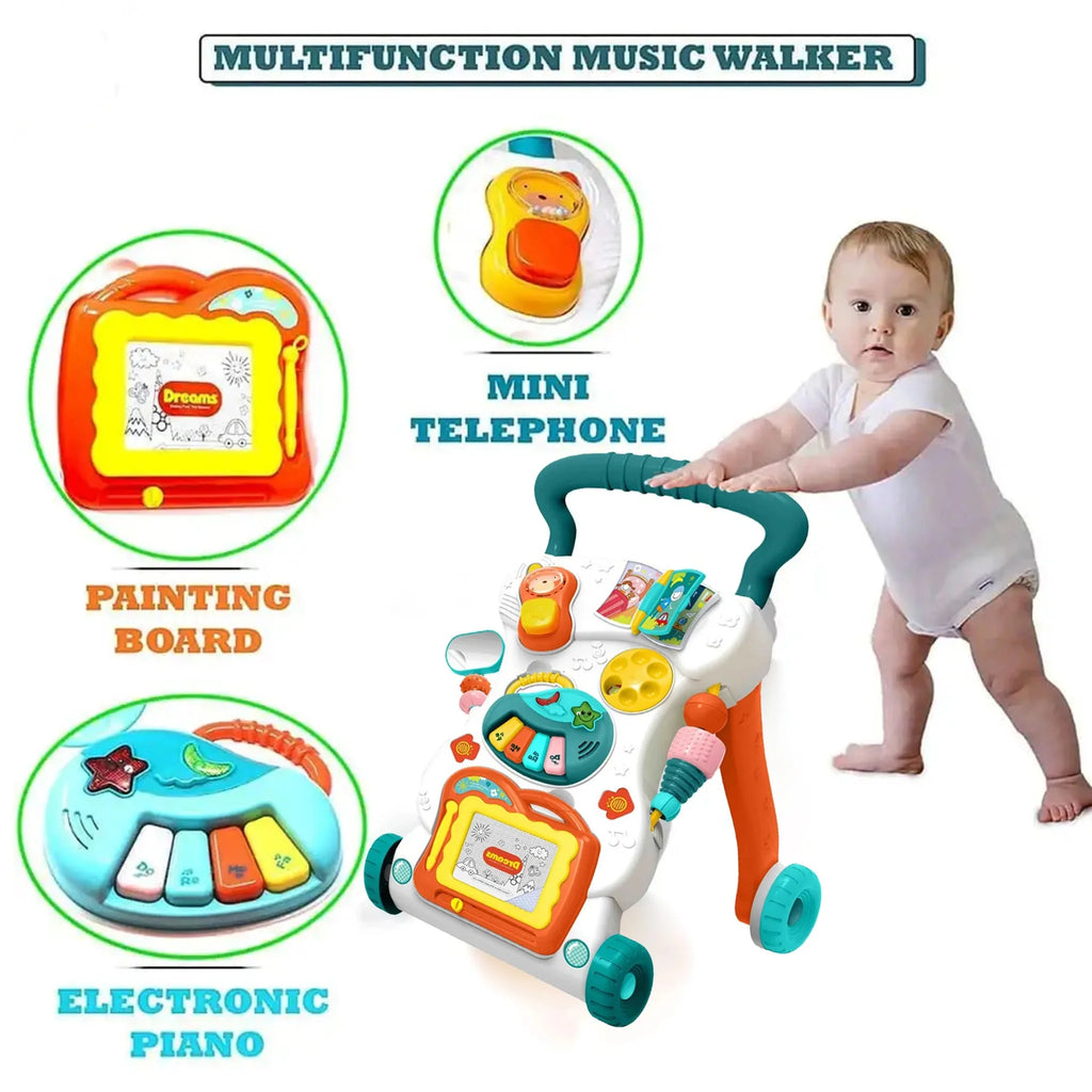 Huanger Large Sounds & Lights Baby Walker – Interactive Learning Push Walker