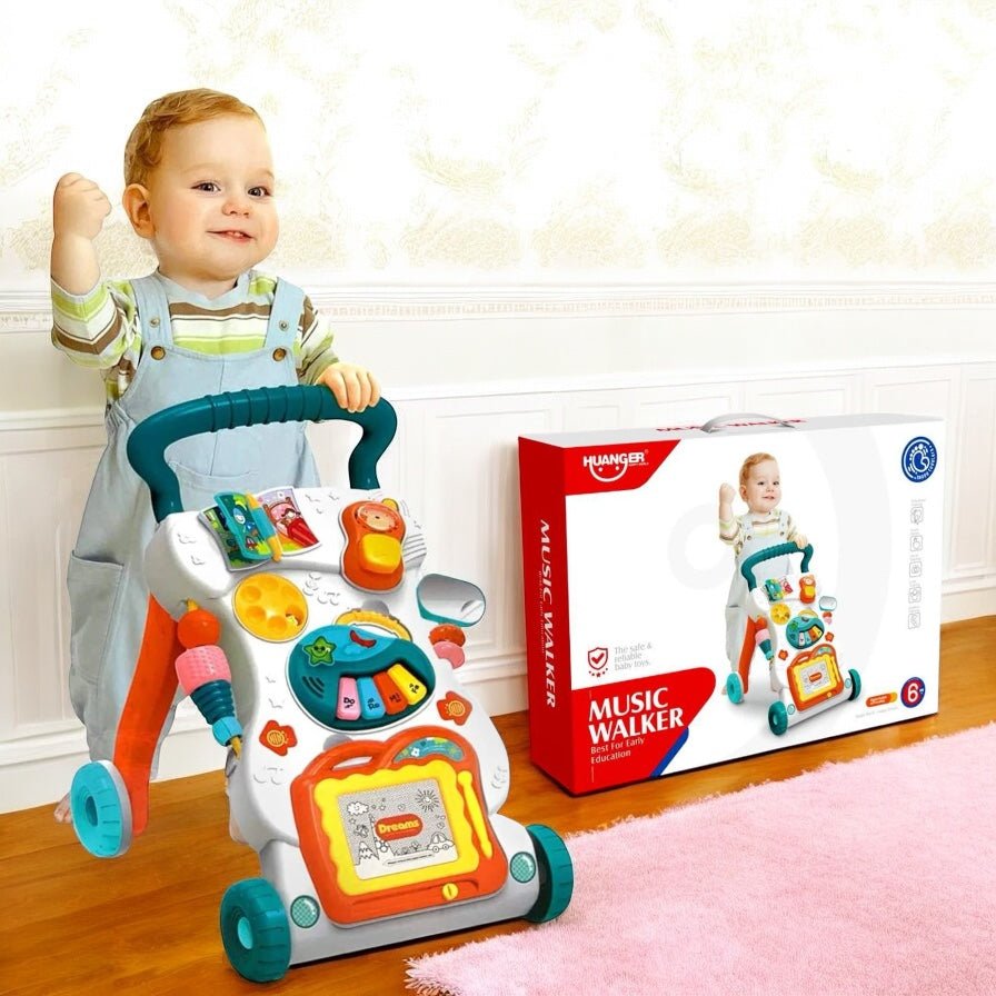 Huanger Large Sounds & Lights Baby Walker – Interactive Learning Push Walker