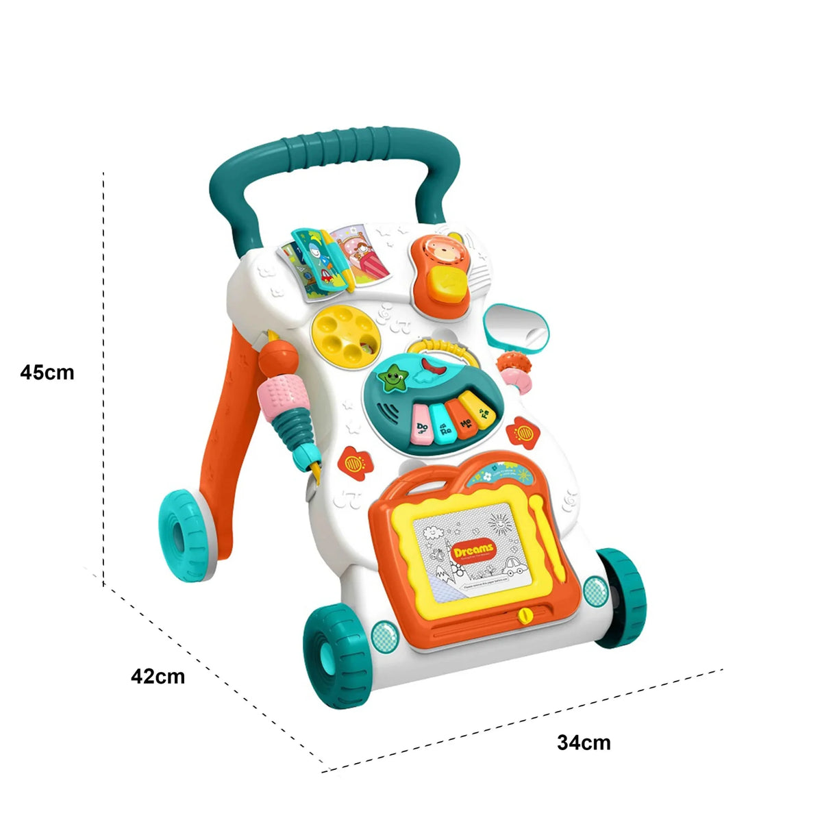 Huanger Large Sounds & Lights Baby Walker – Interactive Learning Push Walker