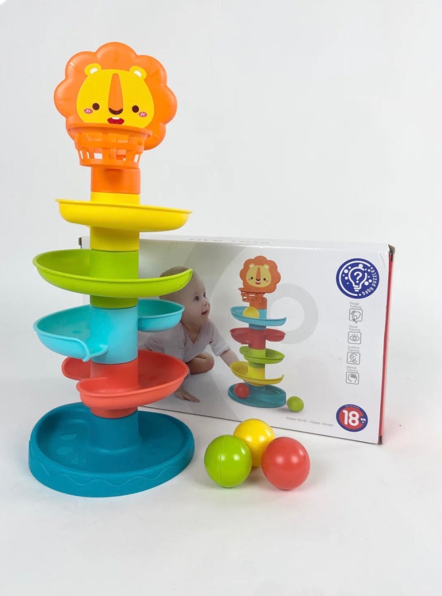 🦁 Huanger Roll Ball Tower – Early Learning Spiral Toy