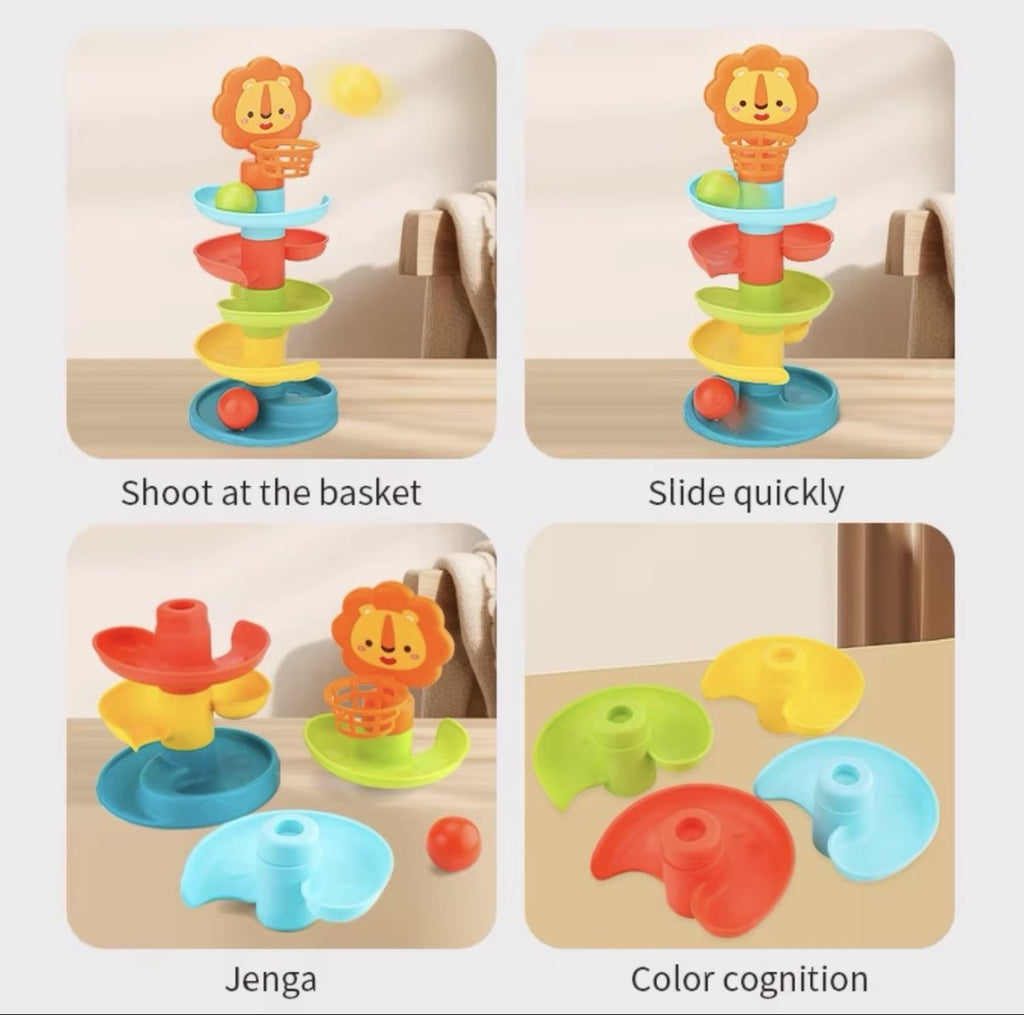 🦁 Huanger Roll Ball Tower – Early Learning Spiral Toy