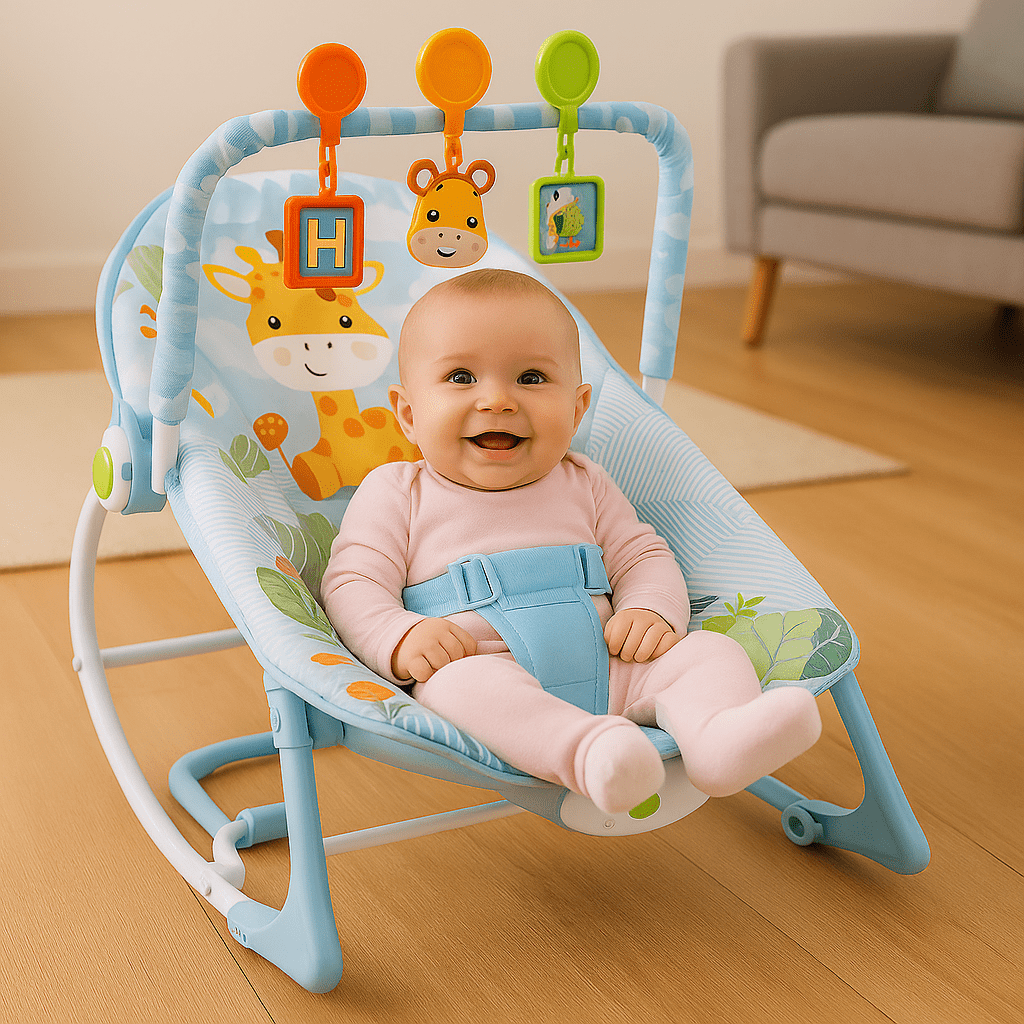 Infant Rocking Baby Bouncer – Soft Cushion, Stable Frame & Calm Soothing Motion