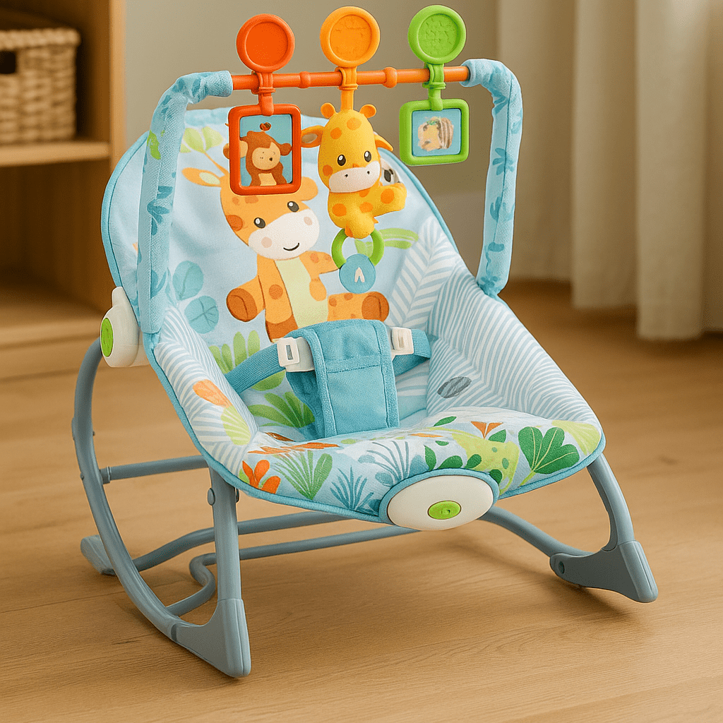 Infant Rocking Baby Bouncer – Soft Cushion, Stable Frame & Calm Soothing Motion