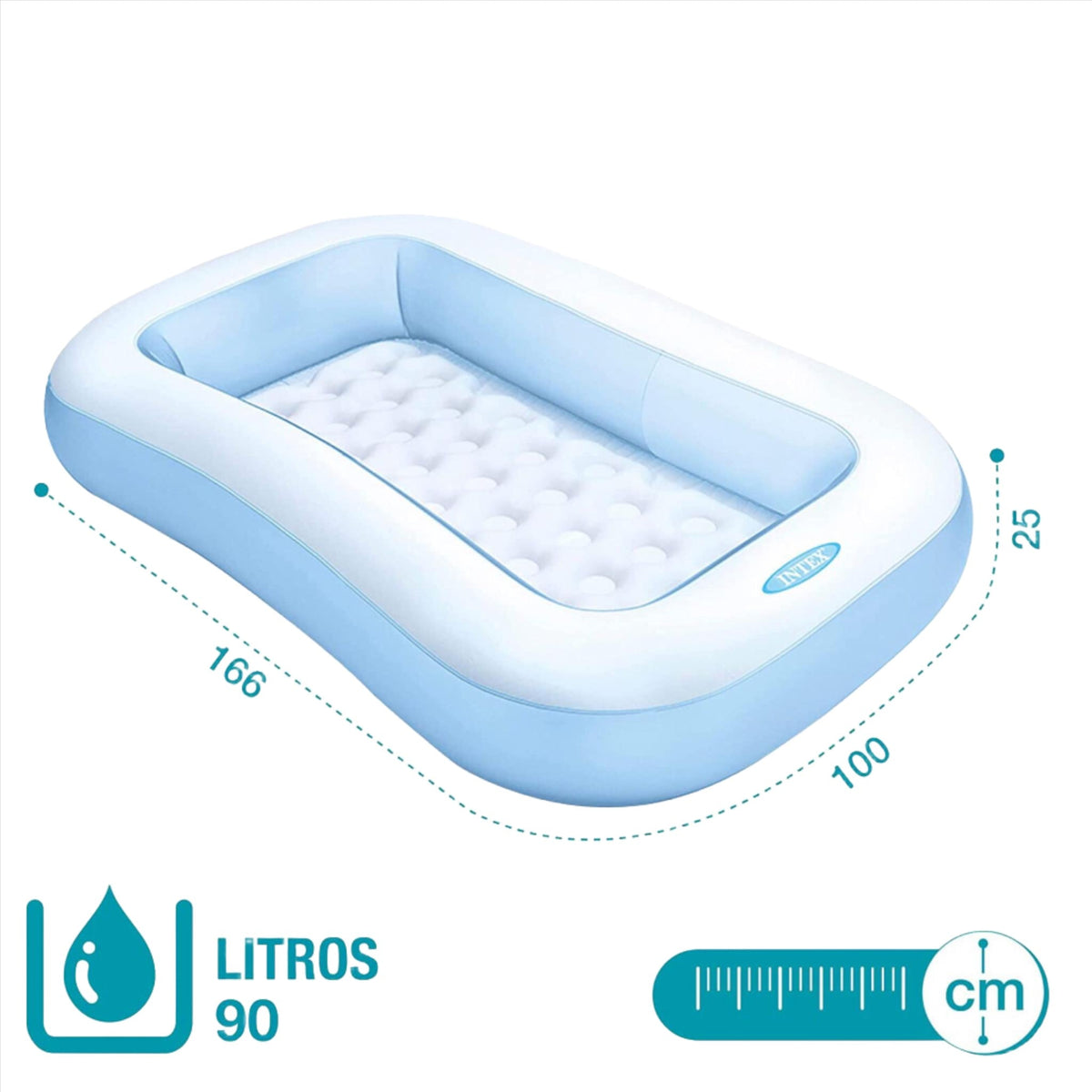 Intex Rectangular Baby Pool | 5 Feet+ x 3 Feet+ x 0.5 Feet+