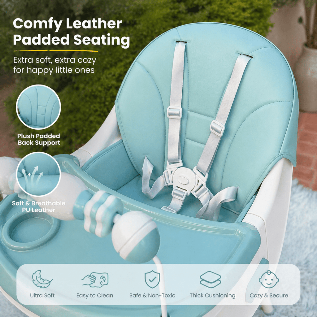 Kidilo Baby Feeding High Chair with Toy Bar & Storage