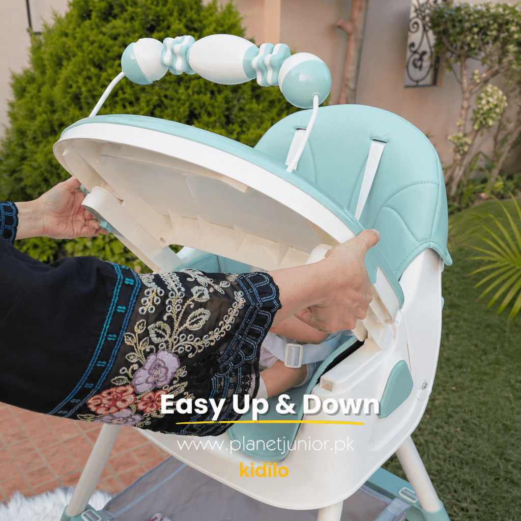 Kidilo Baby Feeding High Chair with Toy Bar & Storage