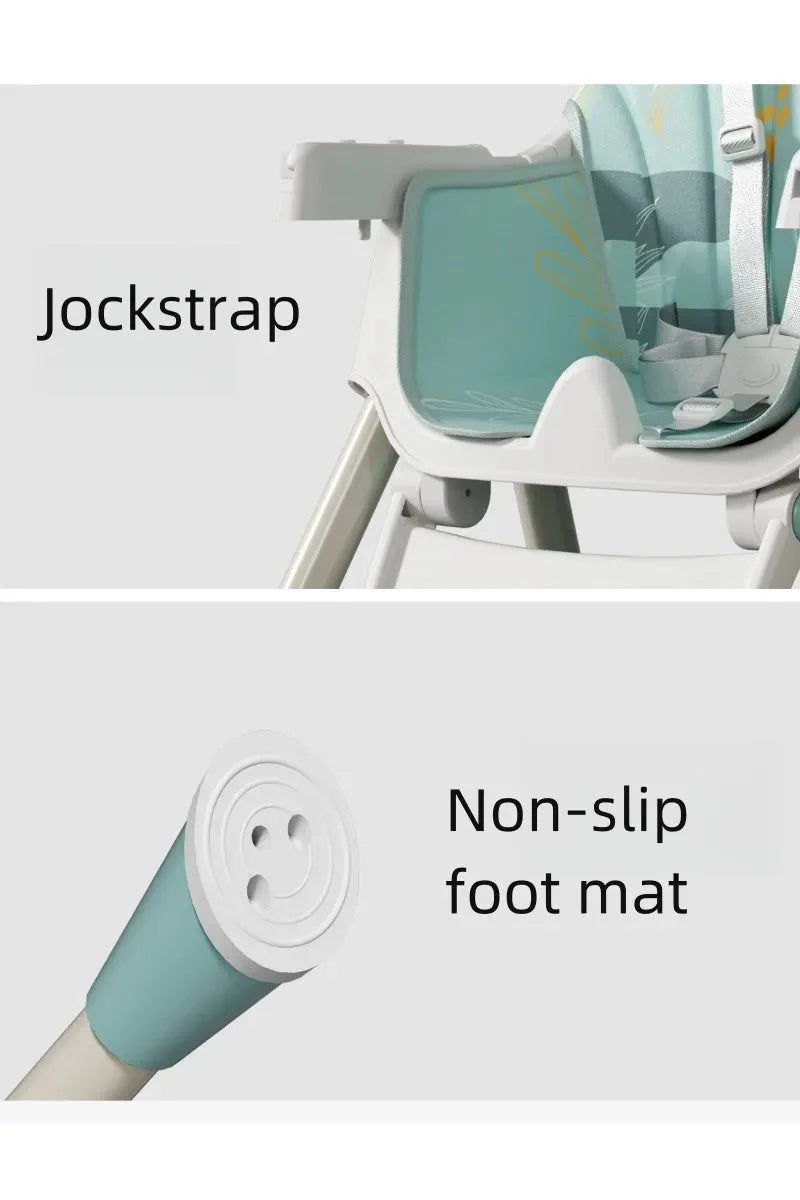 Kidilo Premium 3-in-1 Convertible Baby Feeding High Chair with Wheels