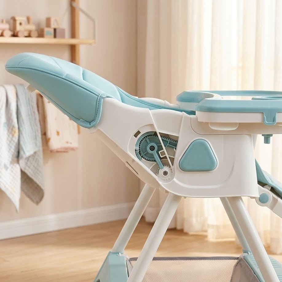 Kidilo Premium 3-in-1 Convertible Baby Feeding High Chair with Wheels