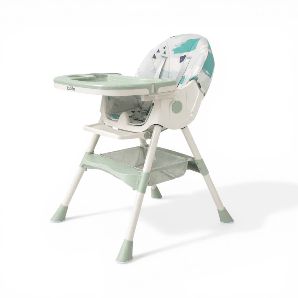 Kidilo Premium 3-in-1 Convertible Baby Feeding High Chair with Wheels