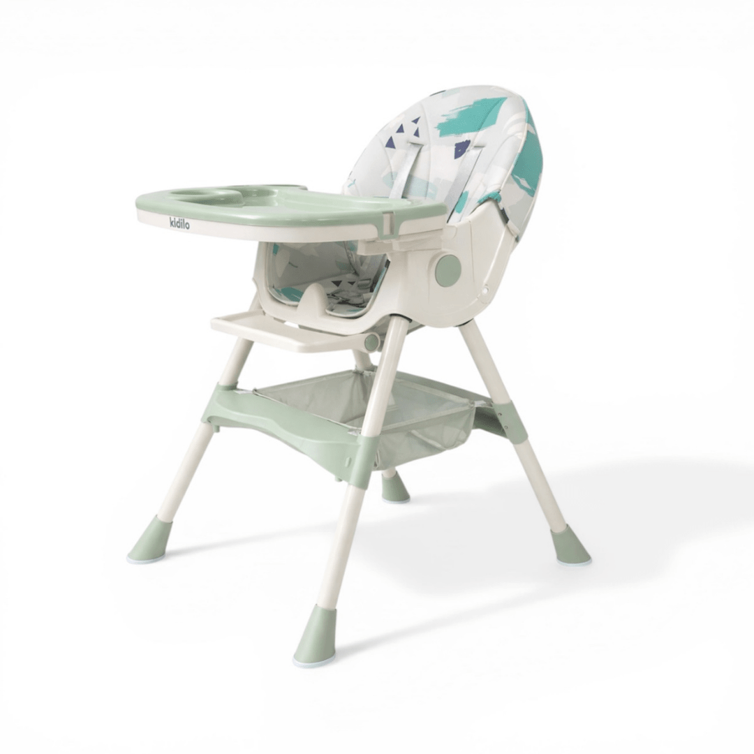 Kidilo Premium 3-in-1 Convertible Baby Feeding High Chair with Wheels