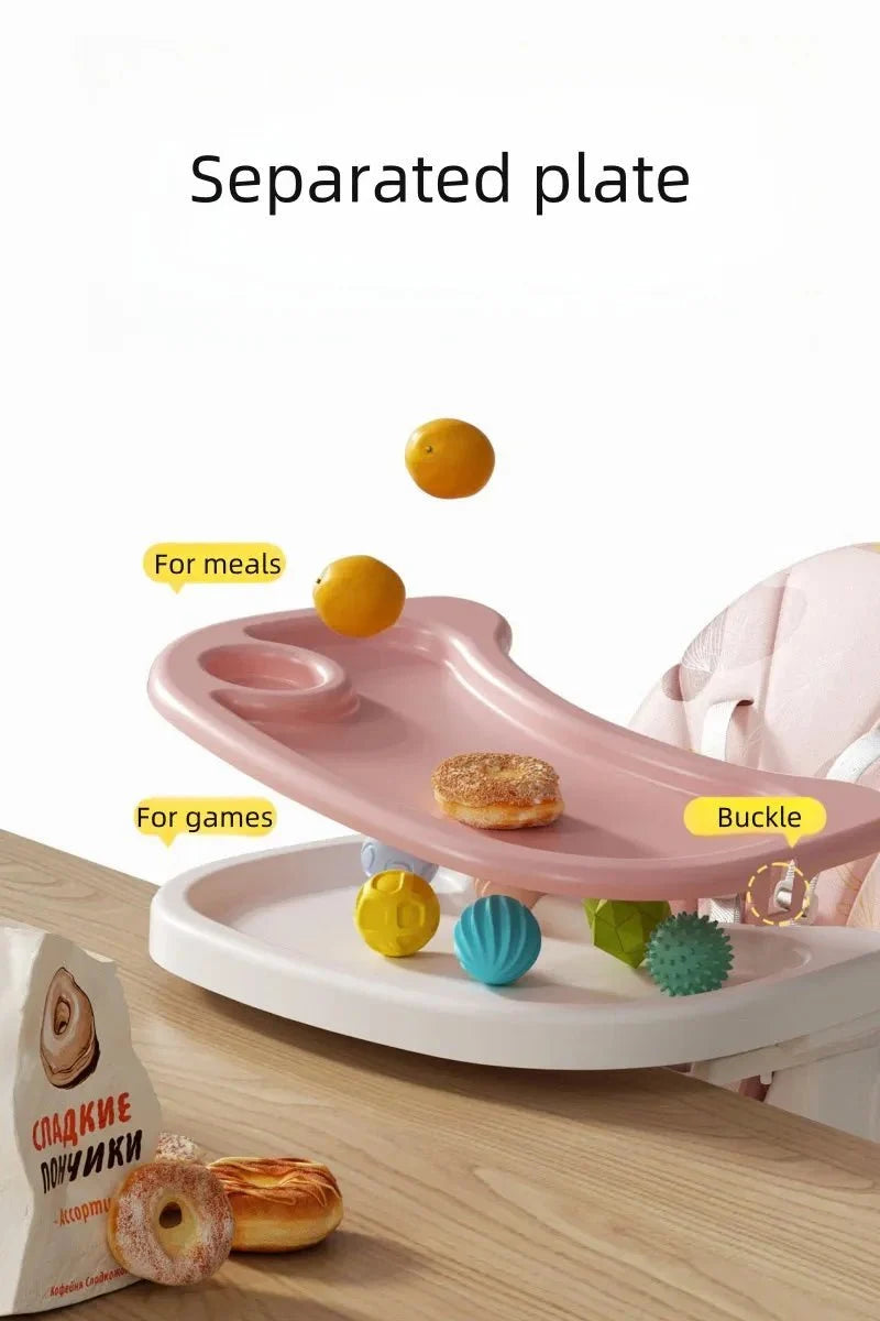 Kidilo Premium 3-in-1 Convertible Baby Feeding High Chair with Wheels