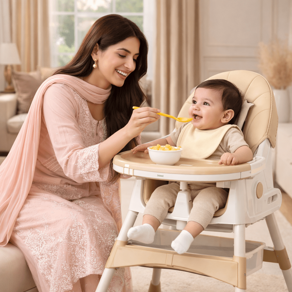 Kidilo Premium 3-in-1 Convertible Baby Feeding High Chair with Wheels
